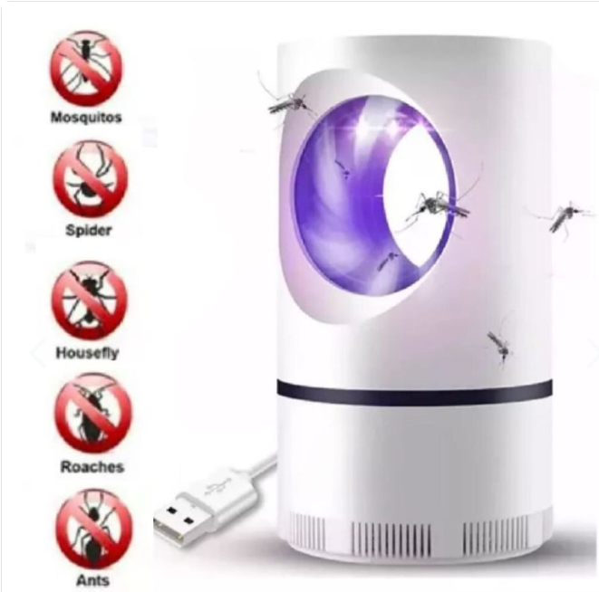Trampa Lámpara Led Luz UV Mata Mosquitos Duerme Tranquilo
