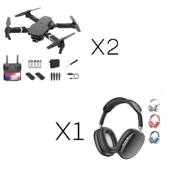 Kit 2 Drones 1 Audifonos Diadema P9