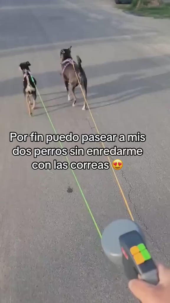 Correa Doble Retractil Para Perros